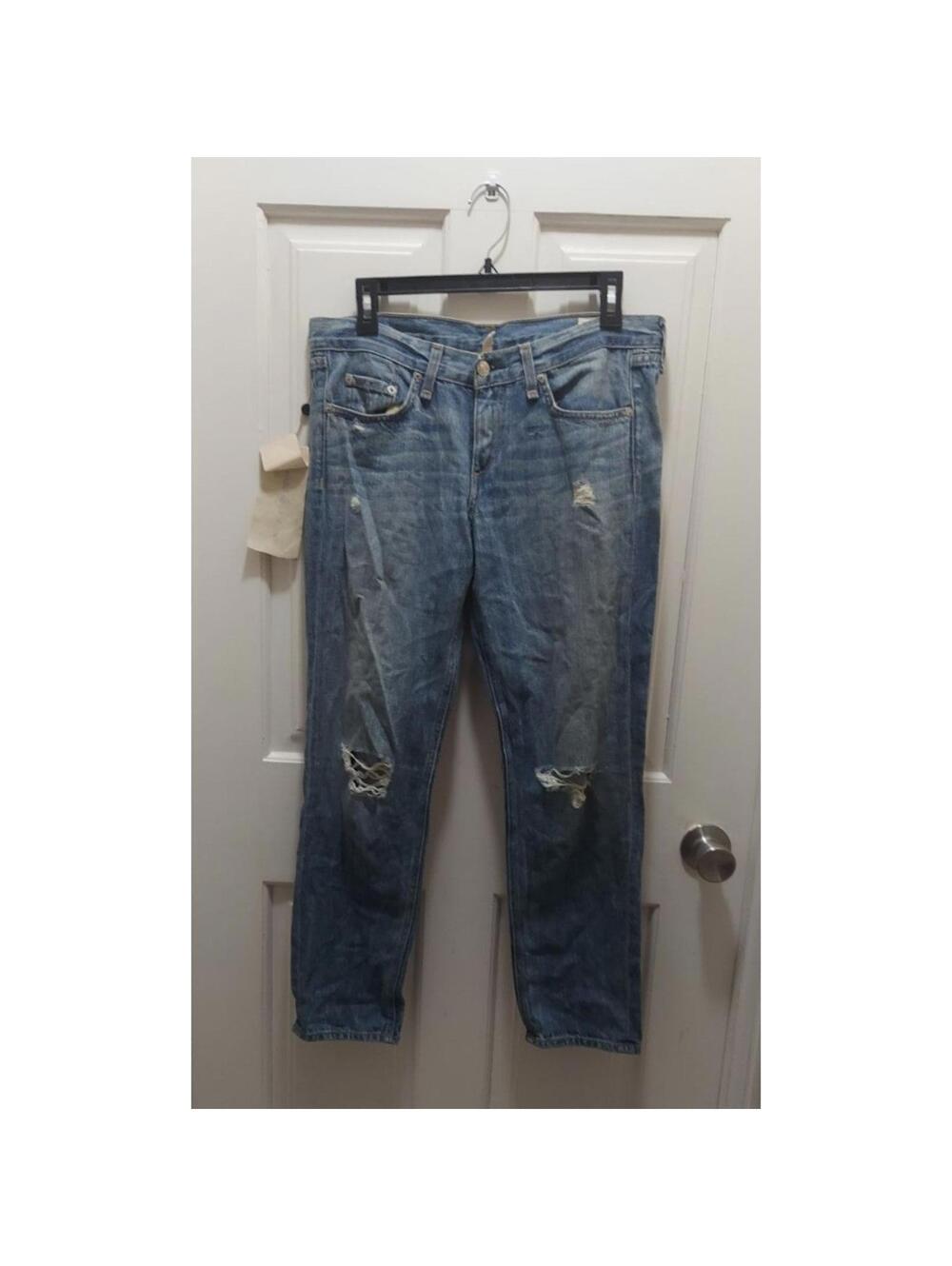 Rag & Bone BF women's jeans size 25  grunge wholes aged  blue NEW